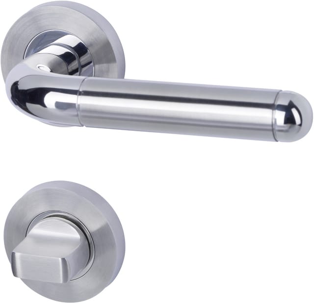 Alpertec - WC-Rosettengarnitur Solid 4 Edelstahl silber rund Beschläge