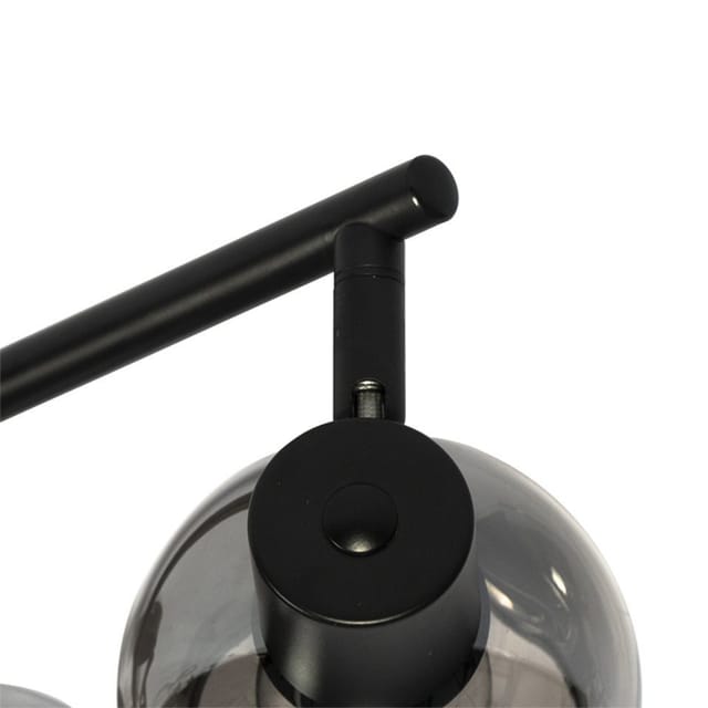 Art-Deco-Deckenleuchte schwarz mit Rauchglas 4-flammig - Vidro