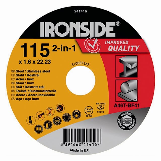 Trennscheibe 115 x 1,6 x 22 für Stahl+Inox