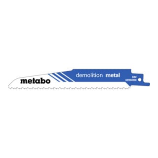 5 Säbelsägeblätter 'demolition metal' 150 x 1,6 mm, BiM, 2,5+3,2 mm/ 8+10 tpi (6 - Metabo