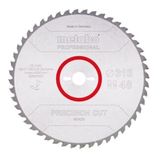 Kreissägeblatt hw/ct 315x2,8x30 mm 48 wz 0° 48 wz - Metabo
