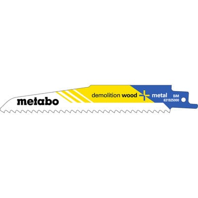 Metabo 5 Säbelsägeblätter "demolition wood + metal" 150 x 1,6 mm, BiM, 4,3 mm/ 6 TPI 5 Stk