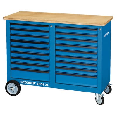 Rollwerkbank 1,25 m breit mit 2x 9 Schubladen - Gedore