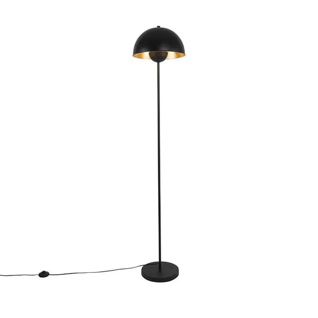 Industrielle Stehlampe schwarz mit Gold 160 cm - Magnax