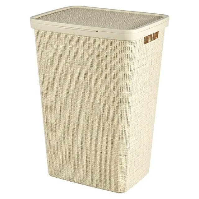 Jute 58L Korb mit Deckel, Creme - Curver