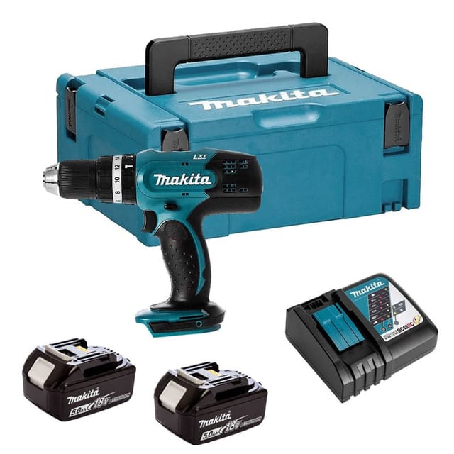 18V lxt Schlagbohrmaschine (2x5,0 Ah) in makpac Makita DHP453RTJ