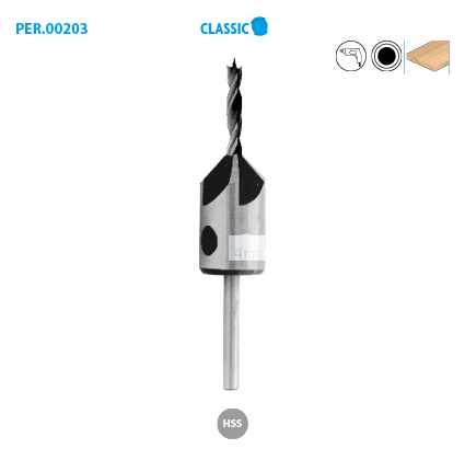 Helikale Forstnerbohrer + HSS-Holzbohrer Fräser Classic ø 5 mm Länge 85 mm Nutzlänge 45 mm