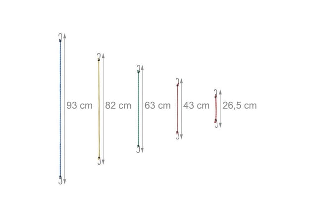 Relaxdays Spanngummi 24er Set, Gepäckspanner für Auto & Fahrrad, 5 Größen, Universal Gummispanner mit Haken, mehrfarbig