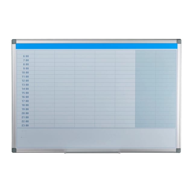 Relaxdays Whiteboard, Tagesplaner, abwischbar, magnetisch, Planungstafel mit Stiftablage, Magnetwand 60 x 90 cm, weiß