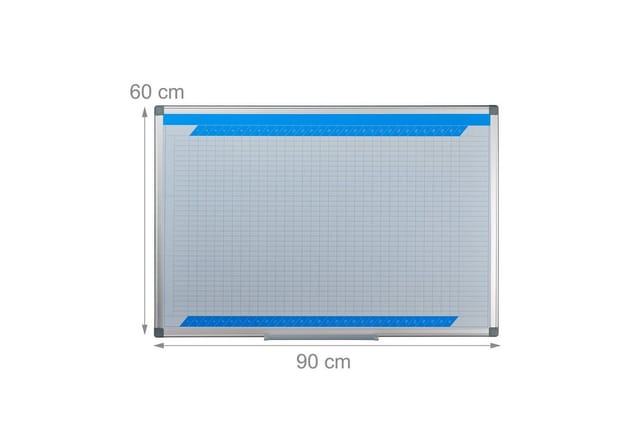 Whiteboard, 3-Jahresplaner, abwischbar, magnetisch, Planungstafel mit Stiftablage, Magnetwand 60 x 90 cm, weiß - Relaxdays