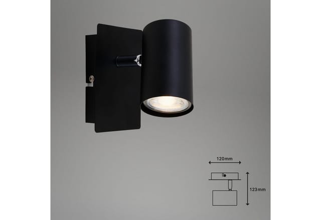 Briloner - Wandspot Schwenkbar Spot 1-flammig GU10 max. 40 Watt Schwarz Metall