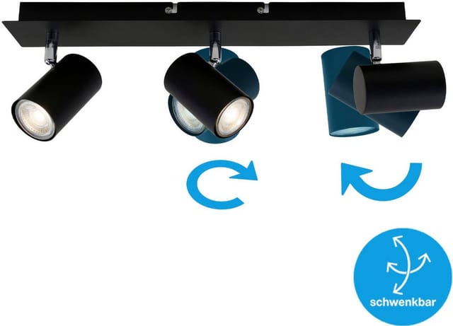 Briloner - Deckenspot Schwenkbar Deckenlampe 3xGU10 max. 40W Schwarz