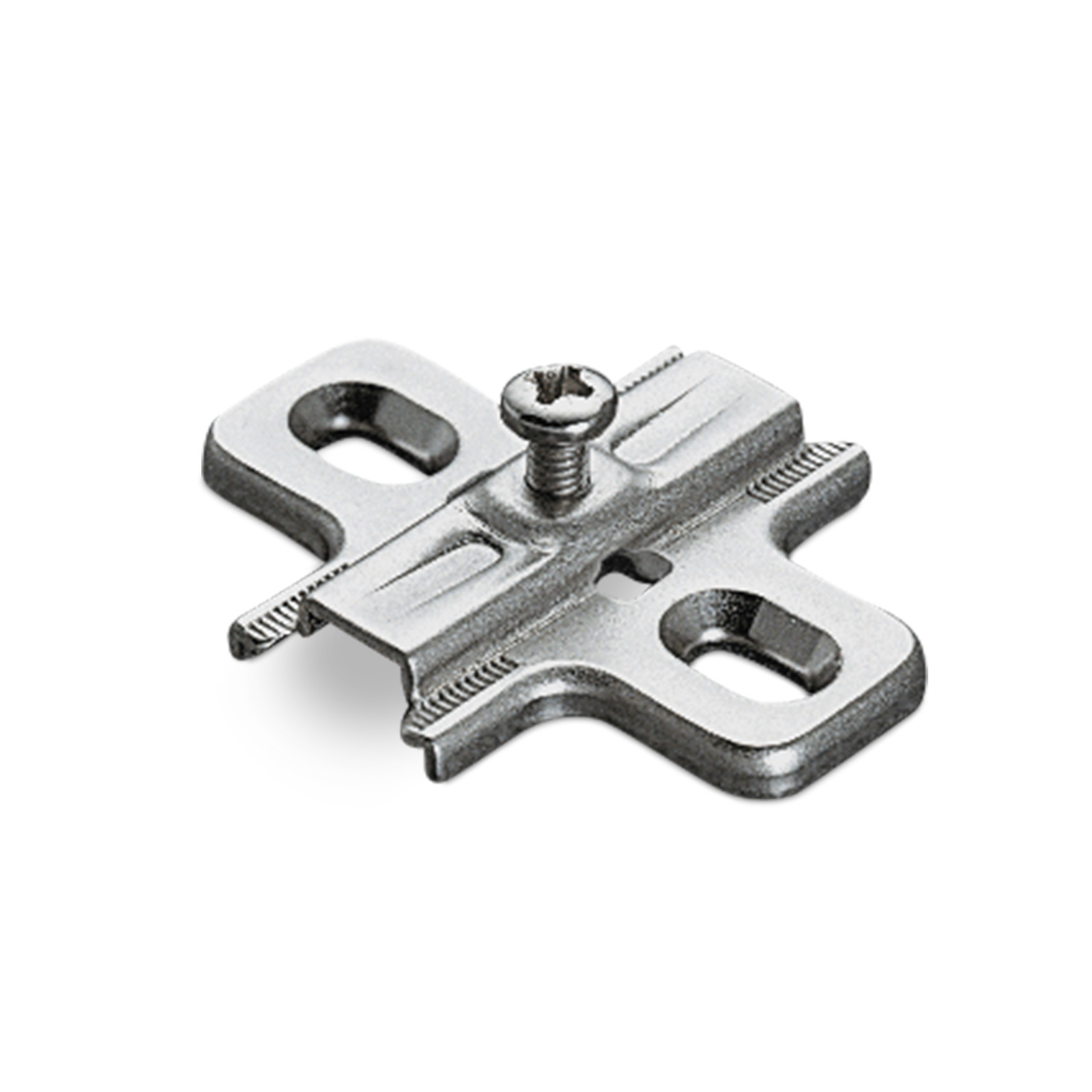 So-tech - Salice Kreuzmontageplatte Serie 200 H3 Langloch für Holzschrauben Nickel matt