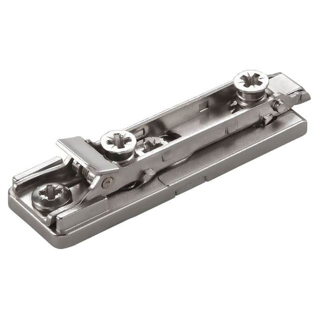 So-tech - Salice Blitz-Montageplatte Linear H0 Exzenterverstellung mit Euroschrauben Nickel matt