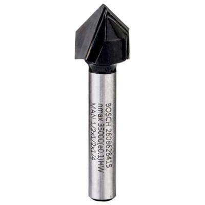 V-Nutfräser 1/4, D1 12,7 mm, l 12,7 mm, g 45 mm, 90° - Bosch