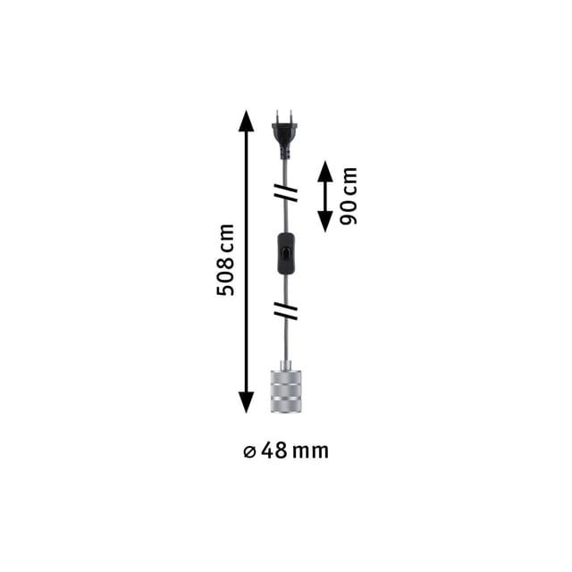 Paulmann Neordic Pendelleuchte Tilla 4,8 cm mit Stecker E27 20 w dimmbar Pendelleuchte