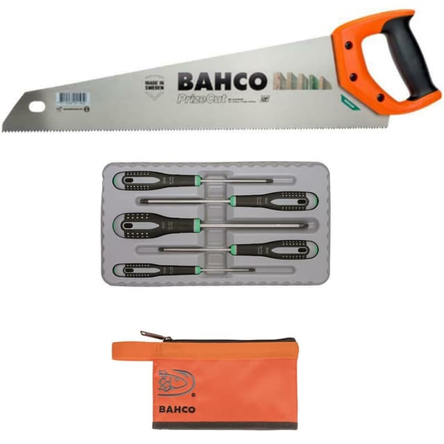 Bahco - Fuchsschwanz 475mm PrizeCut Universal set + torx Schraubendrehersatz 5tlg