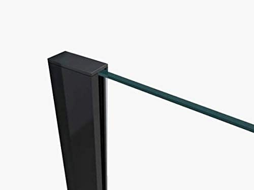 U Profil Aluminium für Glaswände 2000 x 21 x 47mm in Schwarz matt für 8 mm Glas - Buylando