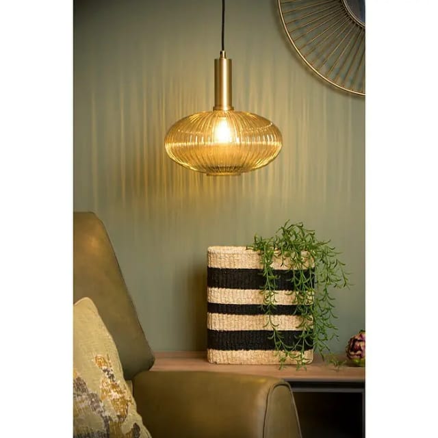 Maloto - Pendelleuchten - ø 30 cm - 1xE27 - Amber - Lucide