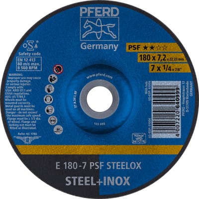 Schruppscheibe gekröpft psfsteelox 180x7mm pferd