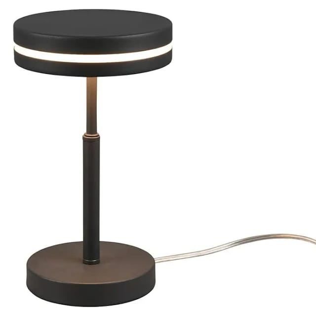 Kleine led Tischleuchte franklin rund, Anthrazit, Höhe 25cm