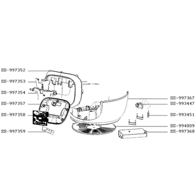 Ersatzteil - Unterteil (Kennzeichnung SS-997367) cookeo - Moulinex tefal, krups