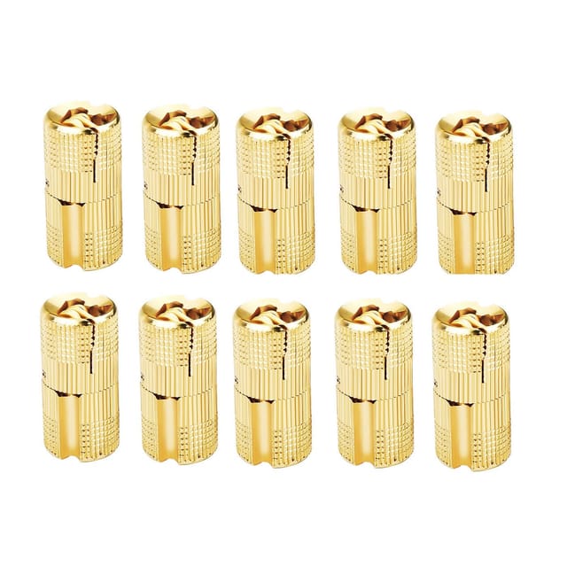 Briday - 10 Stück Zylinderscharniere aus Messing, verdeckte, unsichtbare Tonnenscharniere für DIY-Holztüren, Schränke, Wohnwagen, 10 mm