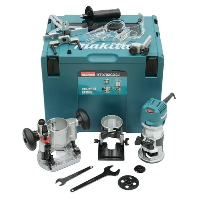 Multifunktionsfräse RT0702CX2J, 710 w inkl. Fräsmodul im makpac - Makita
