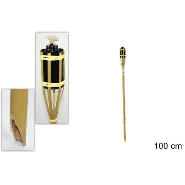 Trade Shop - Bambusfackel Bambus 100 cm für Outdoor Garten Licht Fackel Docht RO000443 -