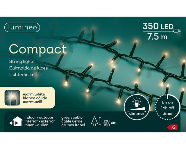 Lumineo Led Lichterkette Compact 750 Cm 350 Lichter Warmweiß