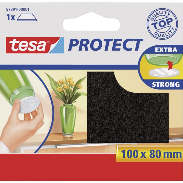 Tesa - 57891-00001-00 Filzgleiter selbstklebend Braun (l x b) 100 mm x 80 mm 1 St.