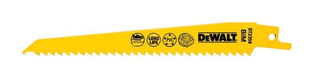DEWALT Säbelsägeblatt 152 x 4,2 mm S611VF HOLZ MIT NÄGELN, PVC / 5 Stk.
