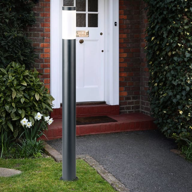 Wegeleuchte Gartenleuchte led Außenstehlampe mit Erdspieß, Edelstahl anthrazit, 11W 1055lm 3000K, DxH 7,6x110 cm