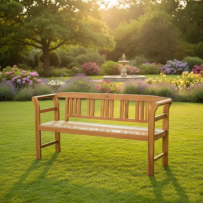Prestige Home Living Outdoor Gartenbank Rose (B x T x H: 100 x 100 x 80 cm, Akazie, Braun)