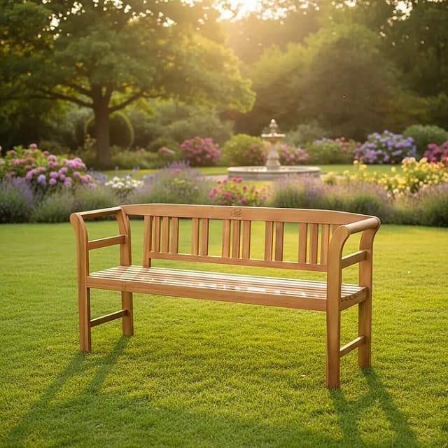 Prestige Home Living Outdoor Gartenbank Rose (B x T x H: 100 x 100 x 80 cm, Akazie, Braun)