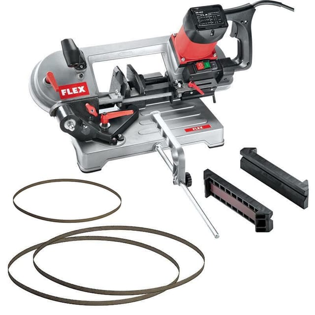 FLEX Bandsäge Metall SBG 4910 inkl. 4 Bandsägeblätter + Kunststoffspannbacken SBG-SP10