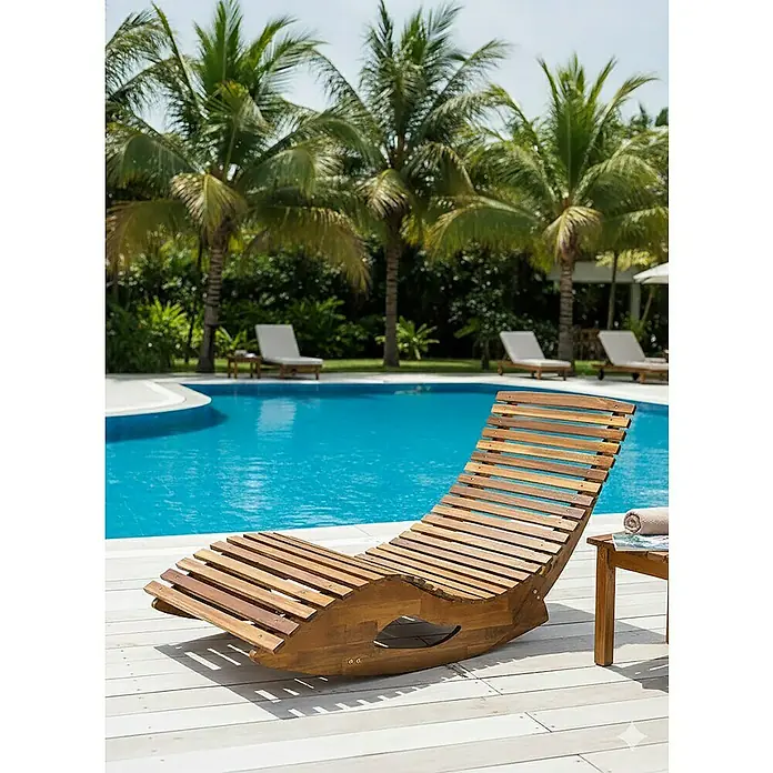 Prestige Home Living Outdoor Gartenliege (B x T x H: 60 x 156 x 72 cm, Akazie, Braun)