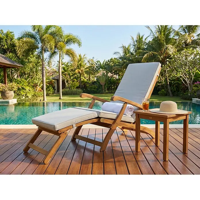 Prestige Home Living Outdoor Gartenliege (B x T x H: 60 x 190 x 95 cm, Akazie, Braun)