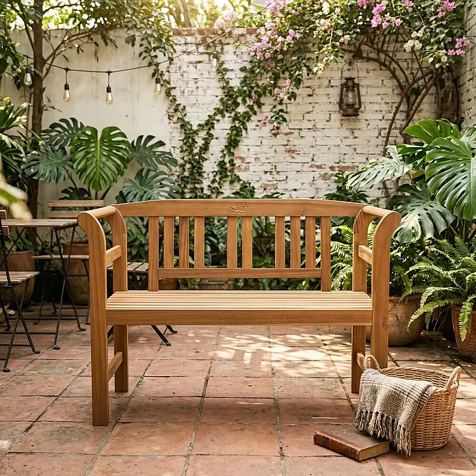 Prestige Home Living Outdoor Gartenbank Rose (B x T x H: 163 x 63 x 91 cm, Akazie, Braun)