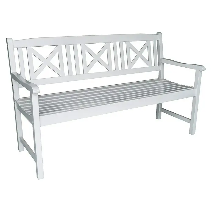 Prestige Home Living Outdoor Gartenbank (B x T x H: 150 x 61 x 89 cm, Akazie, Weiß)