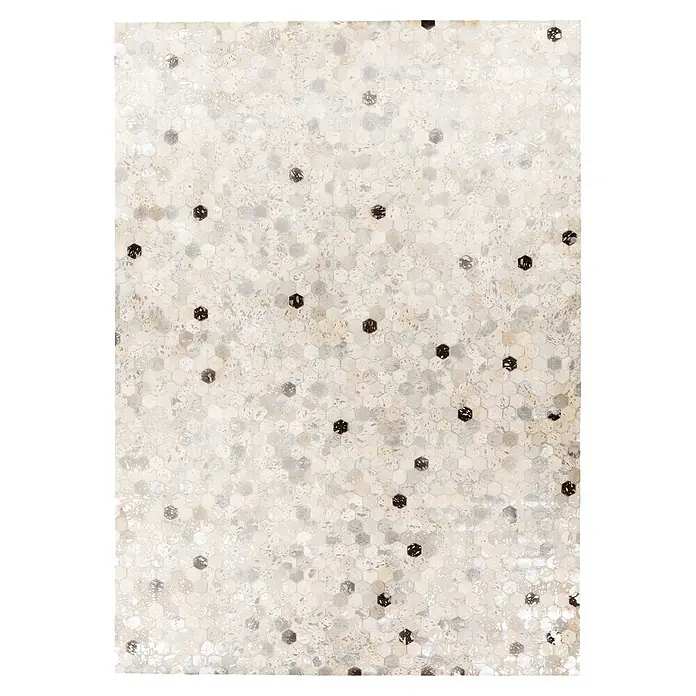 Kayoom Lederteppich Lavin 1025 (Silber/Grau, 170 x 120 cm, 100 % Leder)