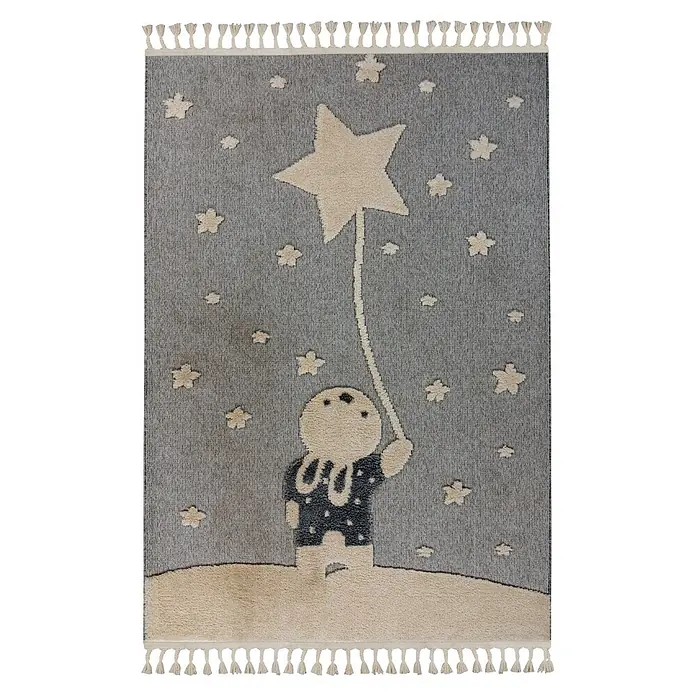 Kayoom Kinderteppich Modena 418 (Grau, 170 x 120 cm, 100 % Polypropylen)