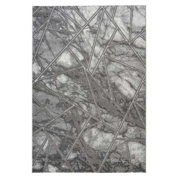 Kayoom Kurzflorteppich Mineral 225 (Silber, 300 x 80 cm, 70 % Polypropylen, 30 % Polyester)