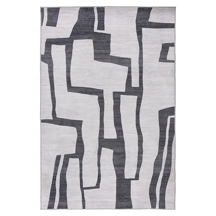 Kayoom Kurzflorteppich Bluster 325 (Silber, 290 x 200 cm, 100 % Polyester)