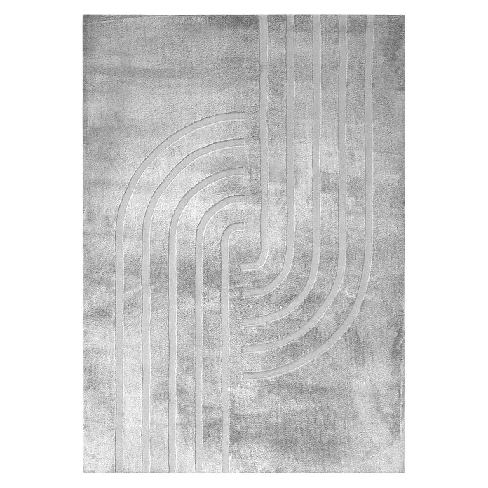 Kayoom Kurzflorteppich Peace 725 (Grau, 150 x 80 cm, 85 % Polyester, 15 % Wolle)