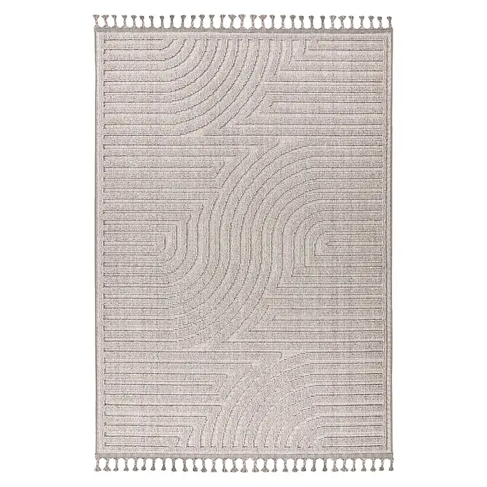 Kayoom Fransenteppich Reef 225 (Silber, 150 x 80 cm, 100 % Polypropylen)