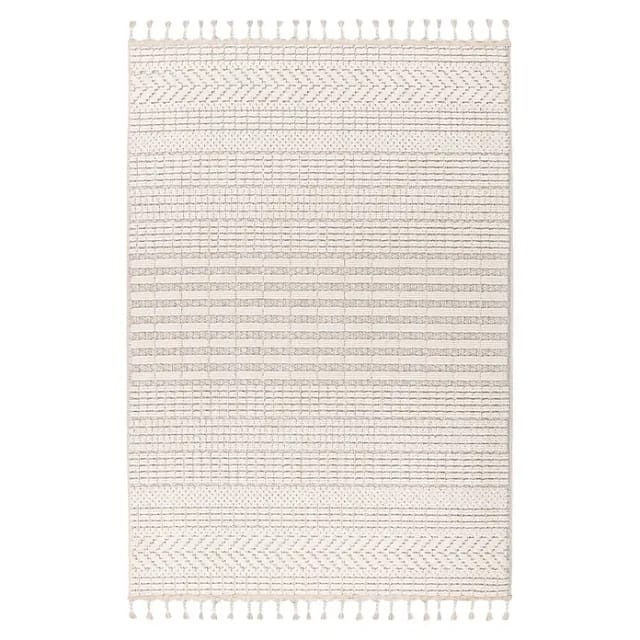 Kayoom Fransenteppich Reef 125 (Elfenbein, 230 x 160 cm, 100 % Polypropylen)