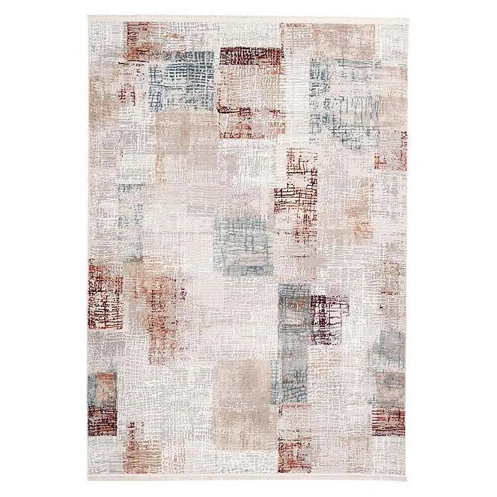 Kayoom Kurzflorteppich Akropolis 425 (Grau/Lachsrosa, 150 x 80 cm, 100 % Polyester)