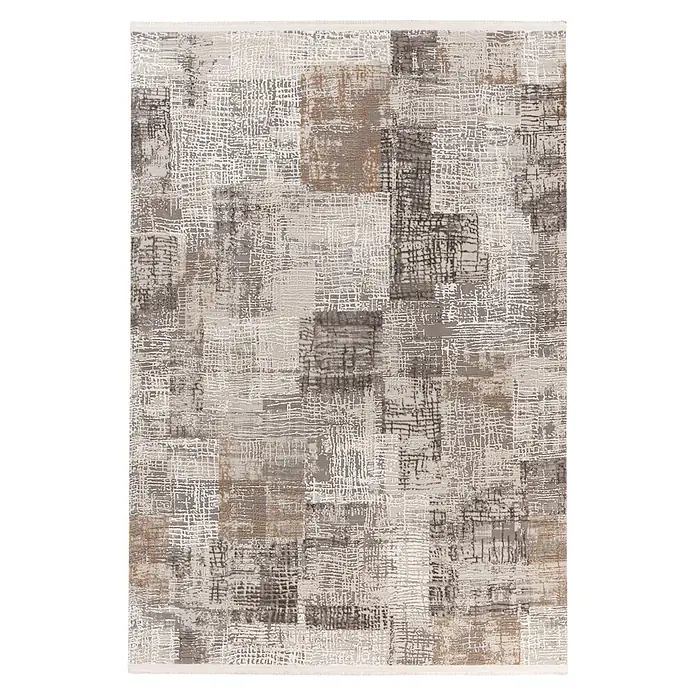 Kayoom Kurzflorteppich Akropolis 425 (Grau/Silber, 150 x 80 cm, 100 % Polyester)