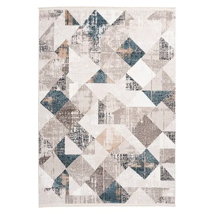 Kayoom Kurzflorteppich Akropolis 225 (Grau/Blau, 150 x 80 cm, 100 % Polyester)